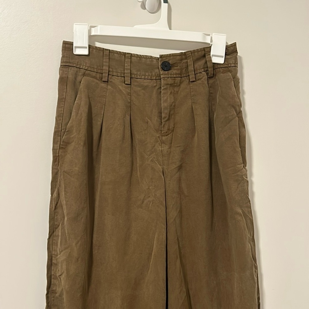 Banana Republic Fall Green Wide Leg Pants Size 4S Work Career Office